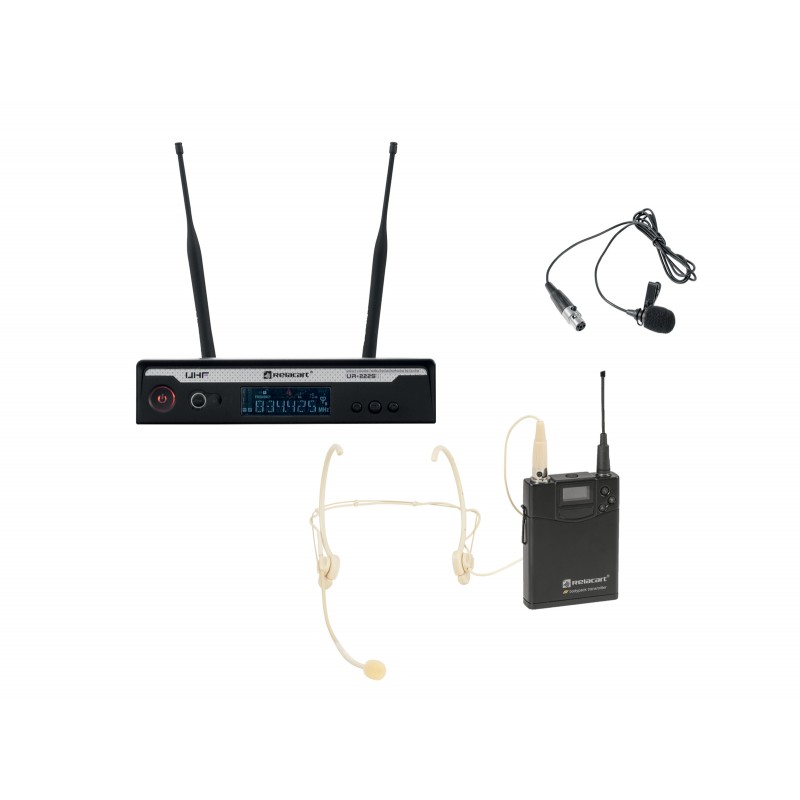 RELACART Set UR-222S Bodypack with HM-600S Headset and Lavalier